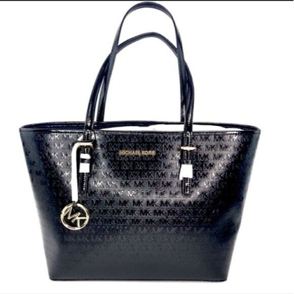 Michael Kors Handbags - Michael KORS Jet Set Travel Carryall Tote Black Patent Leather MK